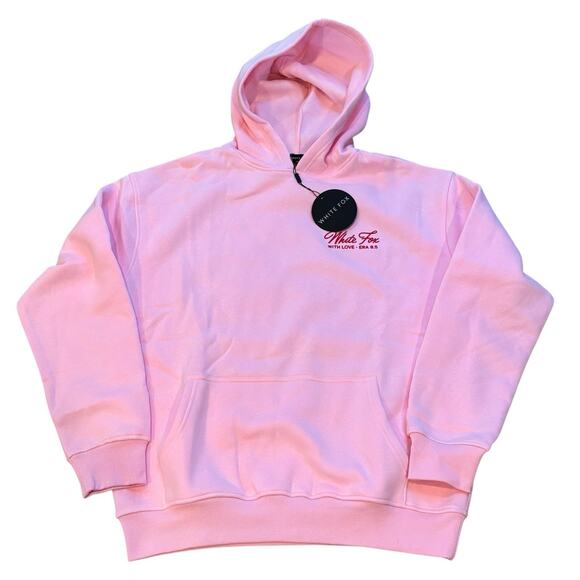 White Fox With Love & Kisses Oversized Hoodie Baby Pink Medium/Large NEW!! - Picture 3 of 9